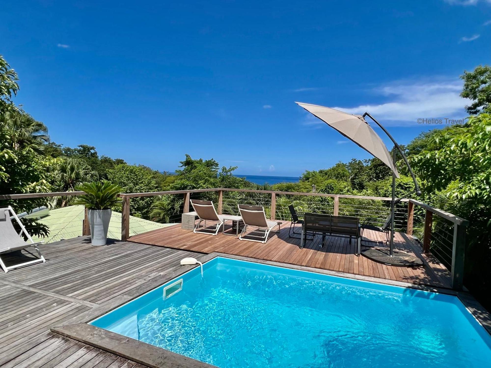 Case Coco Pointe Batterie. Piscine, Vue Mer, 4 P. Deshaies Exterior photo