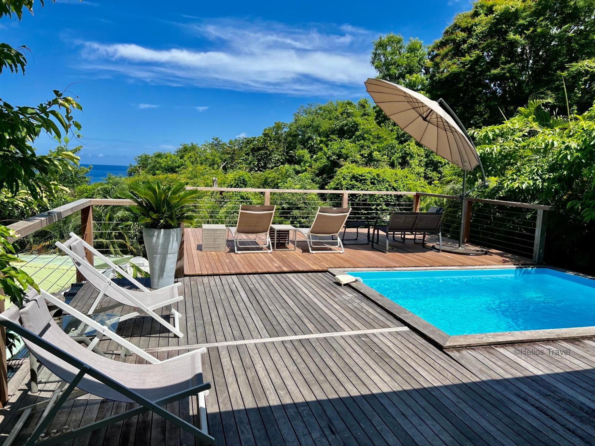 Case Coco Pointe Batterie. Piscine, Vue Mer, 4 P. Deshaies Exterior photo